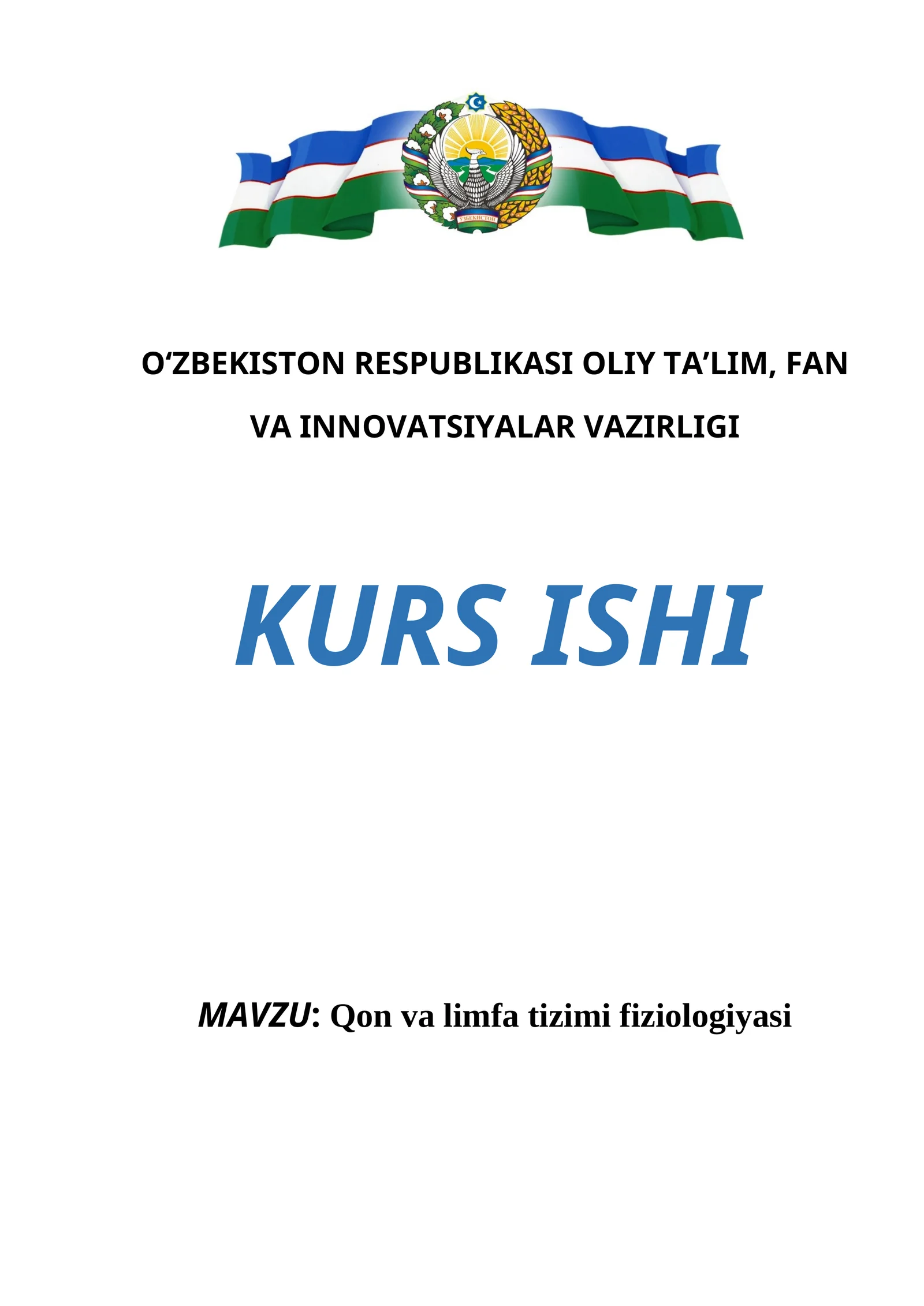 Qon va limfa tizimi fiziologiyasi