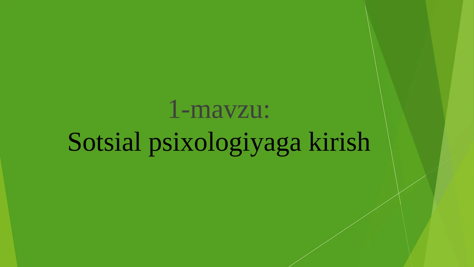 Sotsial psixologiyaga kirish