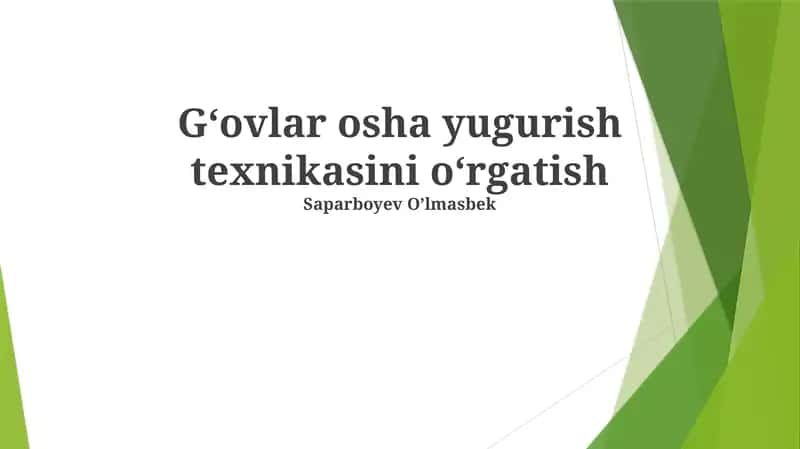 To'siqlar ustida yugurish bo'yicha amaliy mashqlar