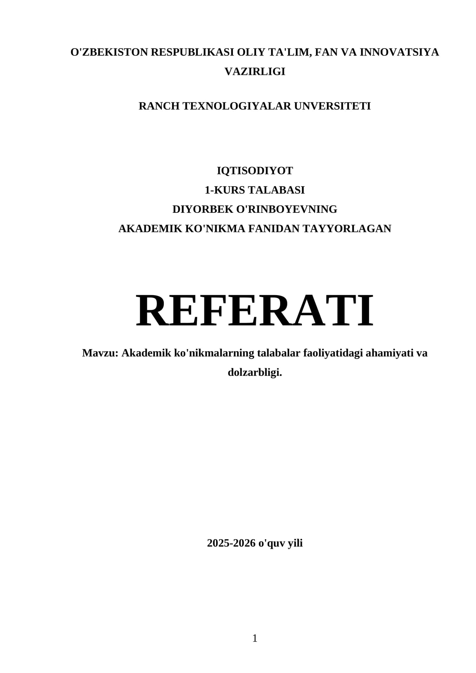 Akademik ko'nikmalarning talabalar faoliyatidagi ahamiyati va dolzarbligi