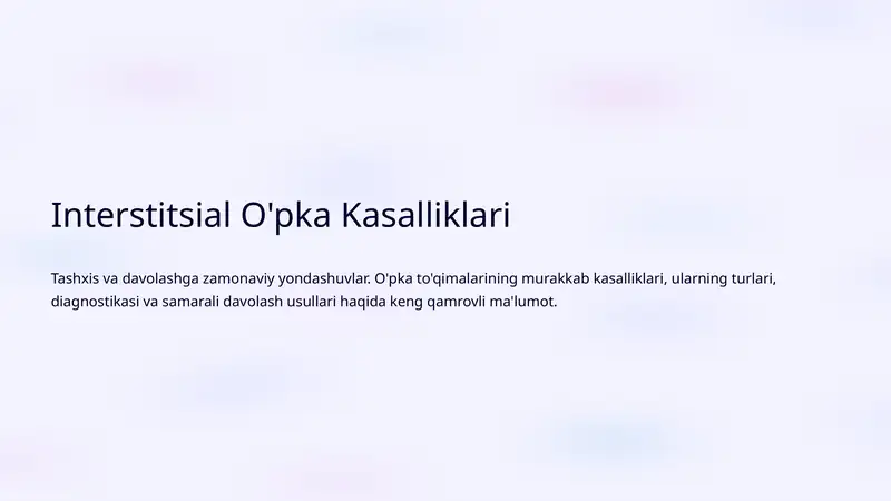 Interstitsial O'pka Kasalliklari