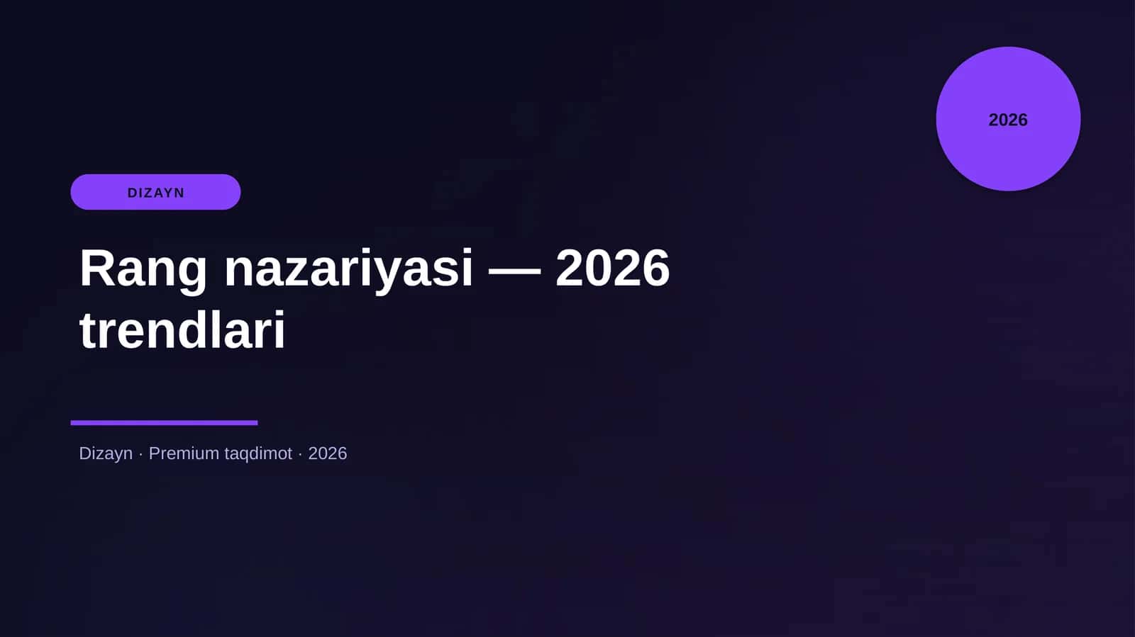 Rang nazariyasi — 2026 trendlari