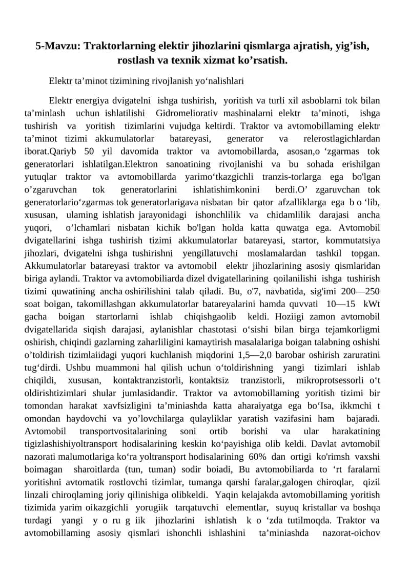 Elektr ta’minot tizimi