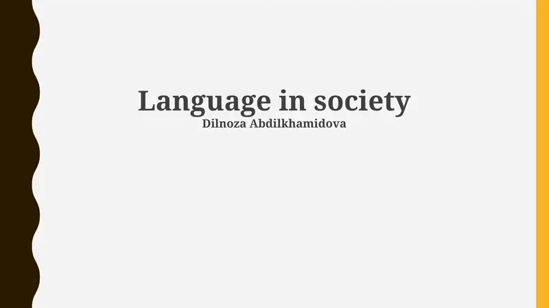 Language in society