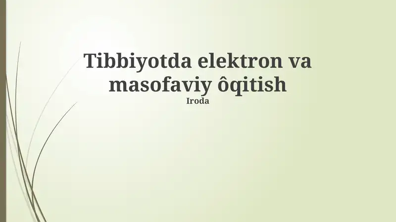 Masofaviy Tibbiy Ta'lim