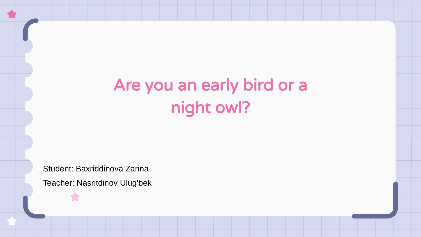 Early Bird vs. Night Owl