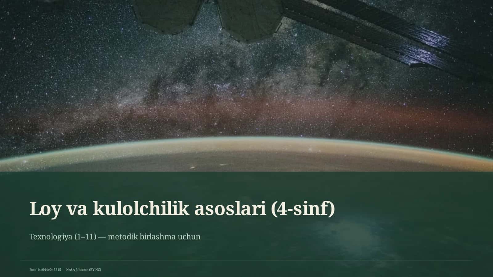 Loy va kulolchilik asoslari (4-sinf)