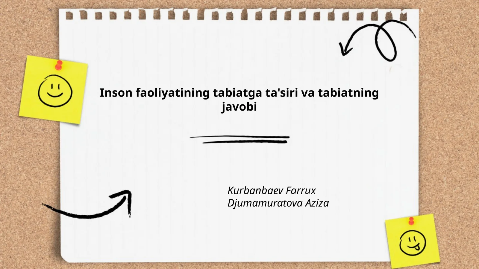 Inson faoliyatining tabiatga ta'siri va tabiatning javobi