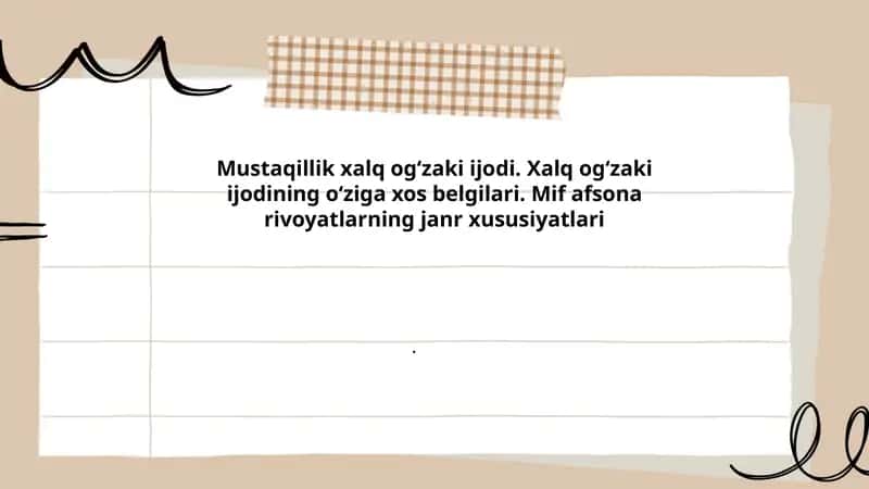 Mustaqillik xalq ogʻzaki ijodi