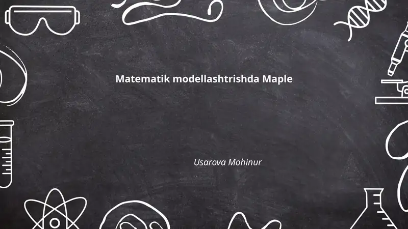 Maple dasturi matematik modellashtirish