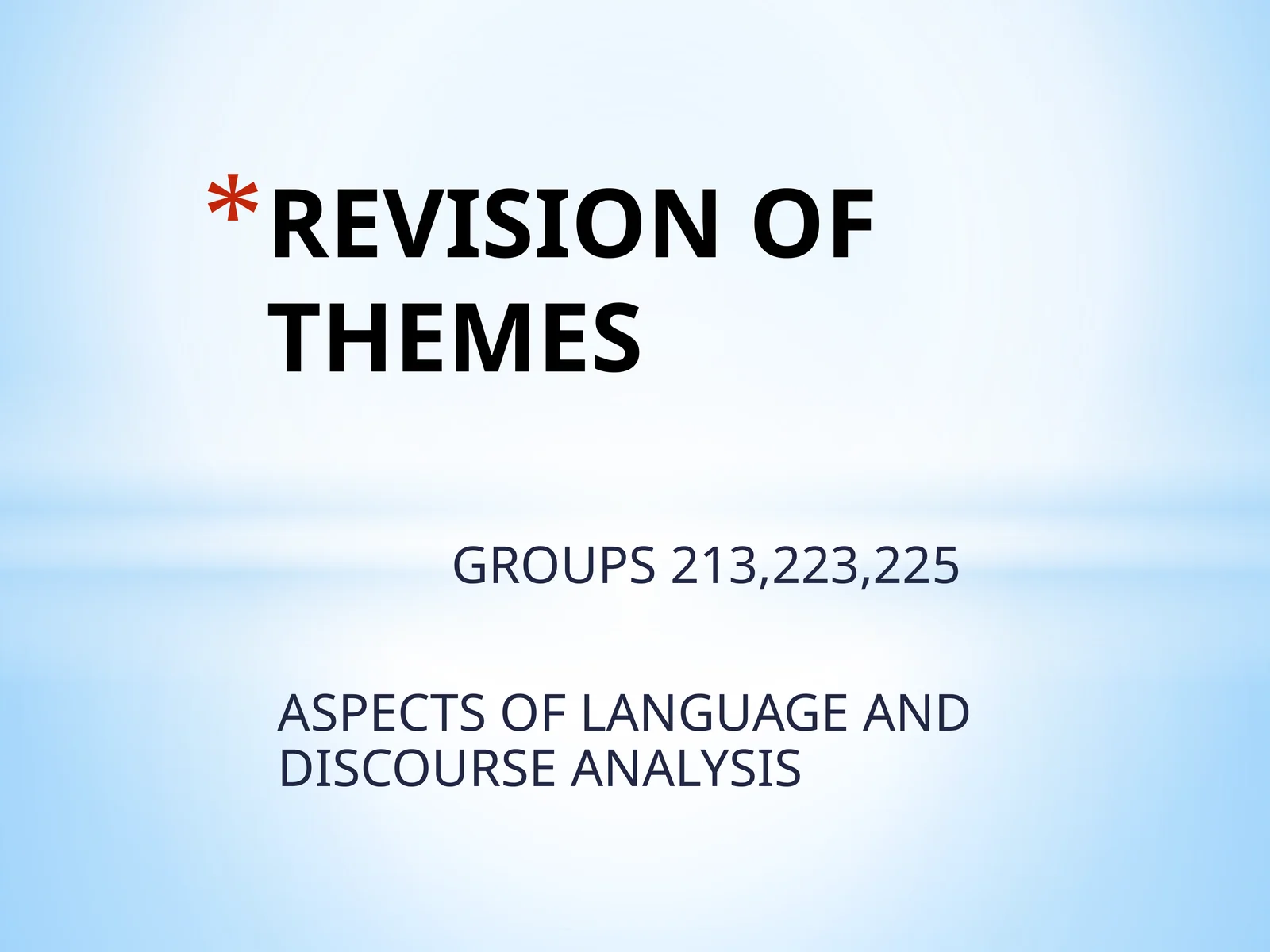 ASPECTS OF LANGUAGE AND DISCOURSE ANALYSIS