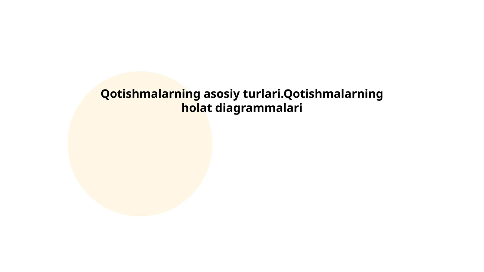 Qotishmalarning asosiy turlari.Qotishmalarning holat diagrammalari
