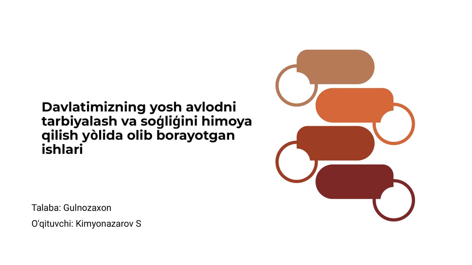 Davlatimizning yosh avlodni tarbiyalash va soģliģini himoya qilish yòlida olib borayotgan ishlari