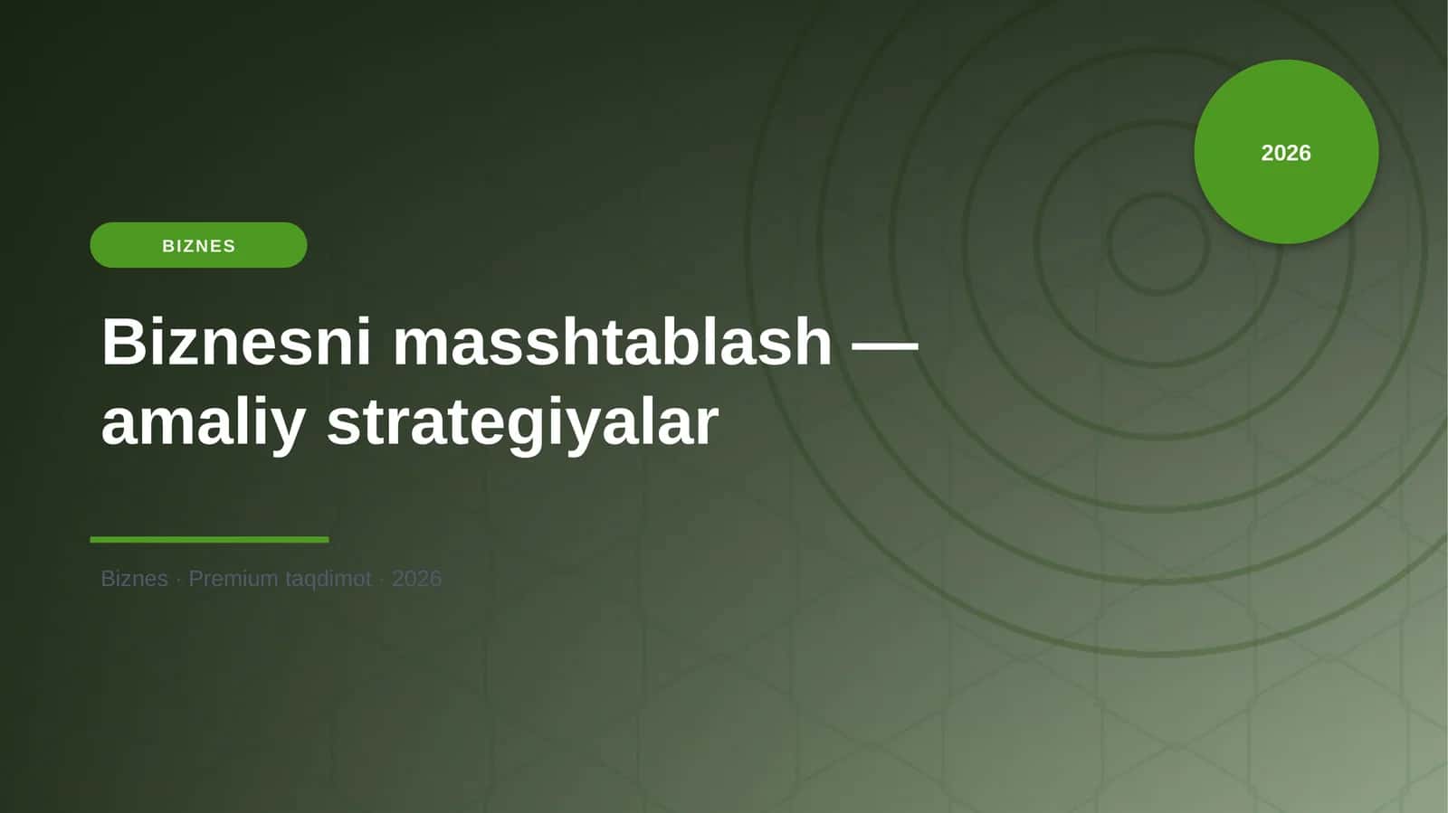 Biznesni masshtablash — amaliy strategiyalar