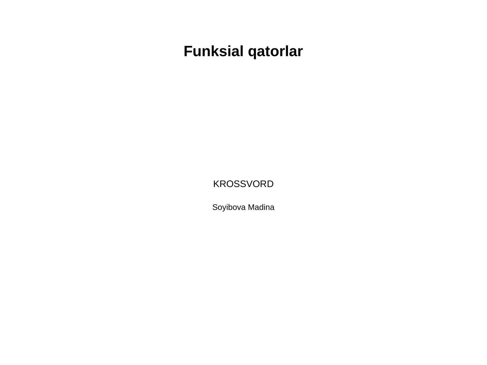Funksial qatorlar