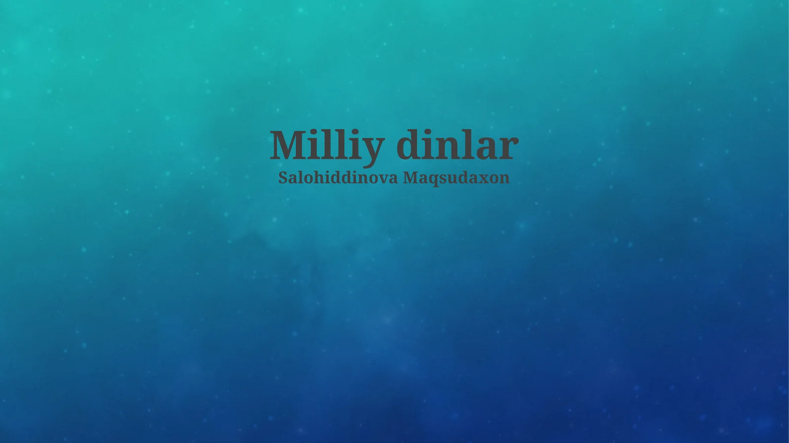 Milliy dinlar