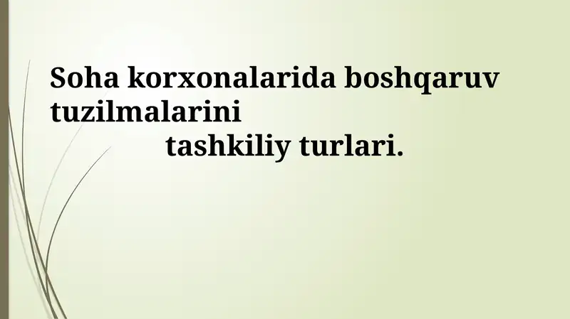 Filial korxonalarda boshqaruv tuzilmalari