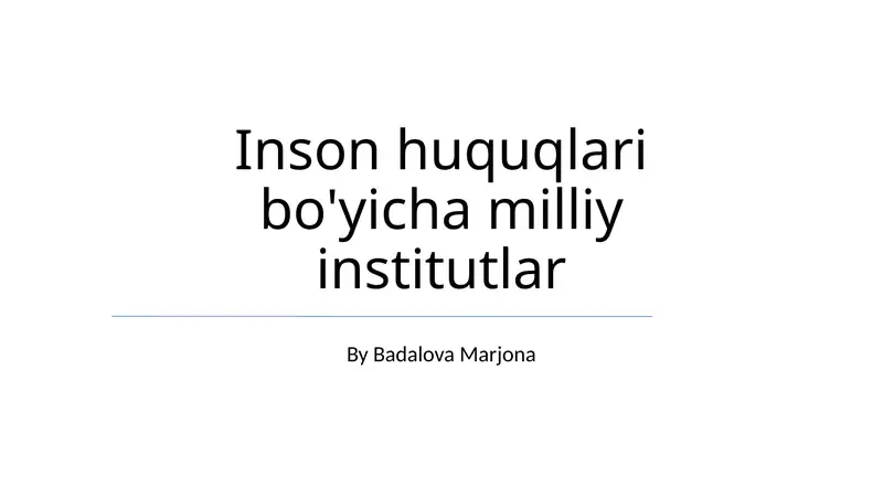Inson huquqlari bo'yicha milliy institutlar