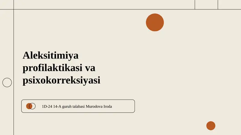 Aleksitimiyaprofilaktikasi va psixokorreksiyasi