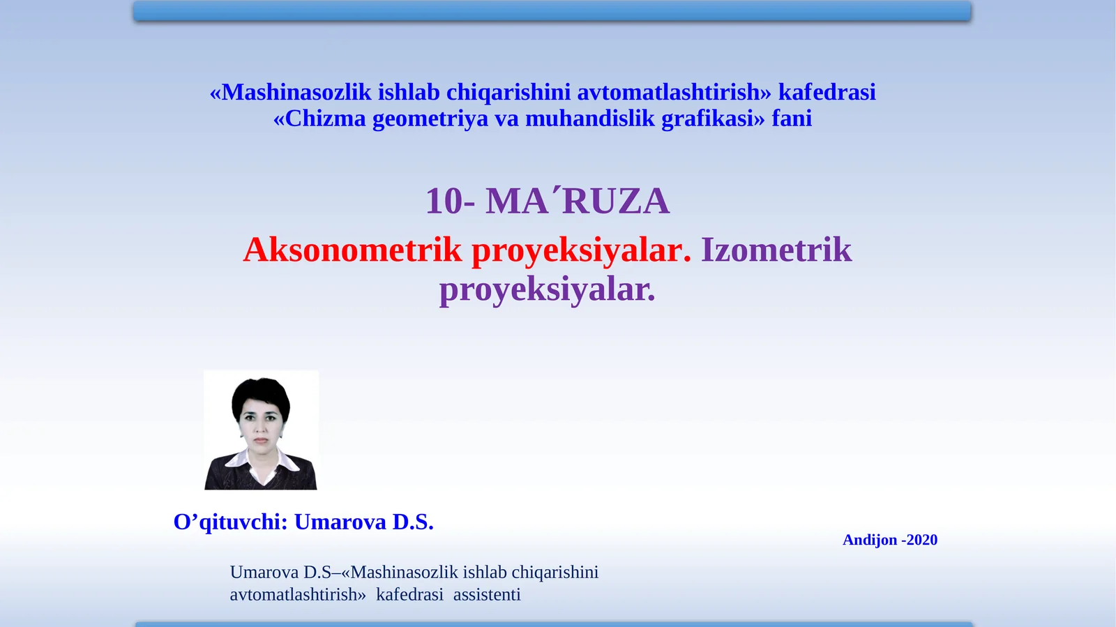 Aksonometrik proyeksiyalar. Izometrik proyeksiyalar