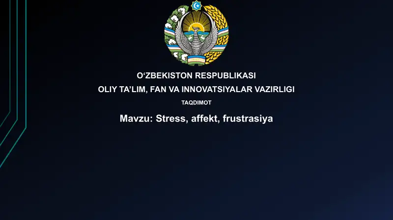 Stress, Affekt va Frustratsiya