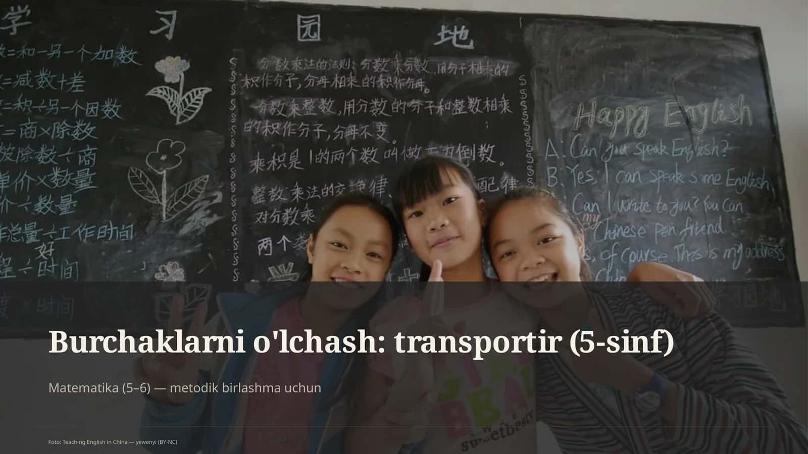 Burchaklarni o'lchash: transportir (5-sinf)