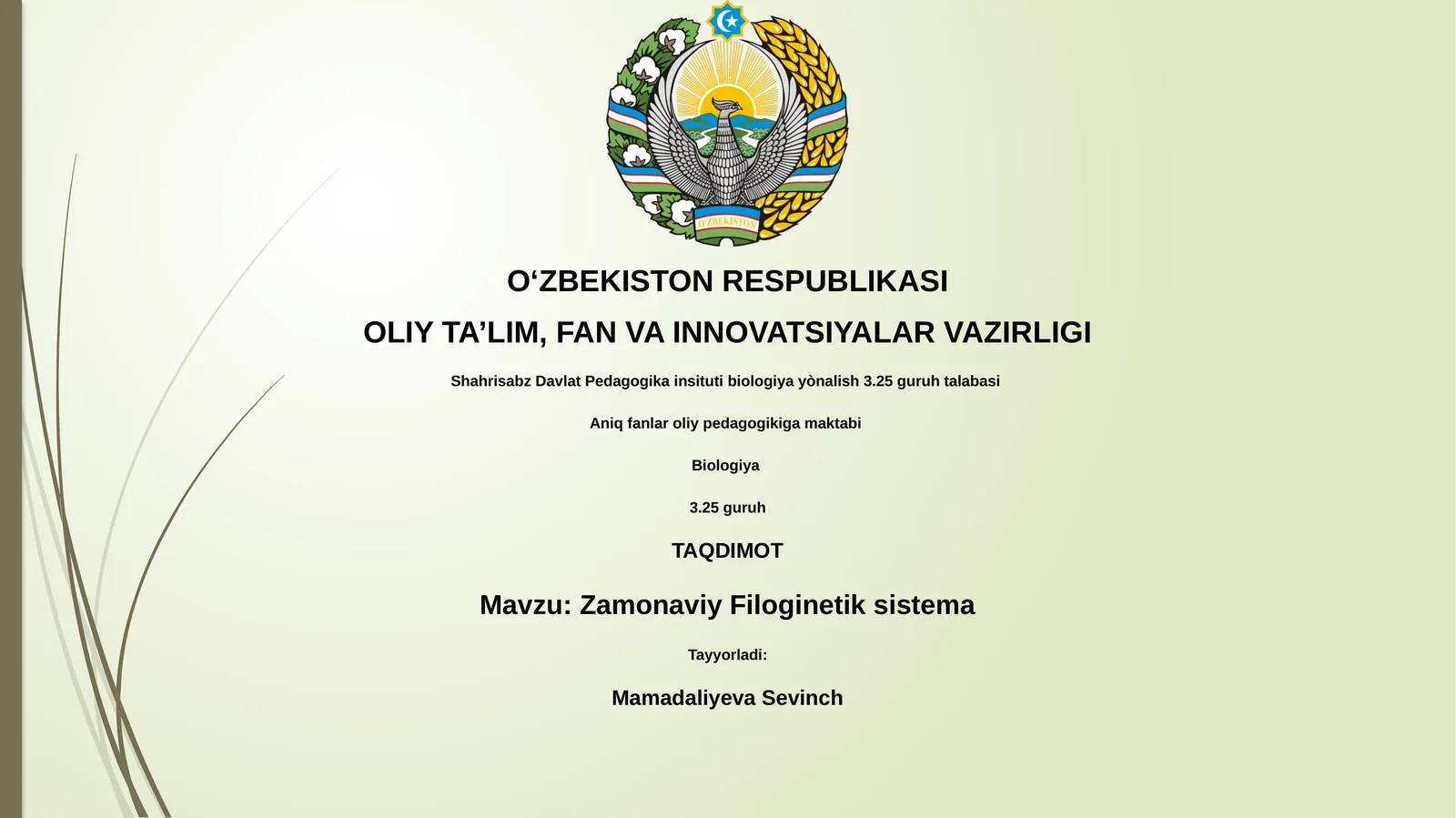 Zamonaviy Filoginetik sistema