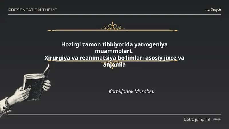 Hozirgi zamon tibbiyotida yatrogeniya muammolari