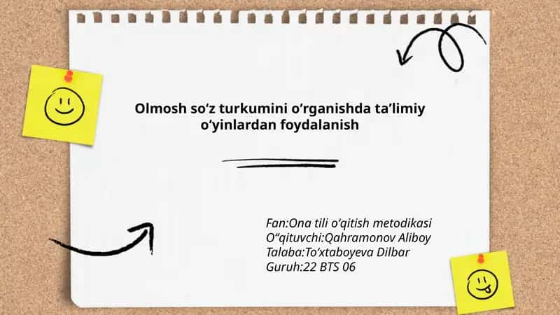 Olmosh soʻz turkumini oʻrganishda taʼlimiy oʻyinlardan foydalanish