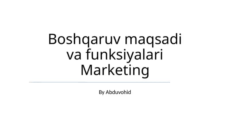 Marketing