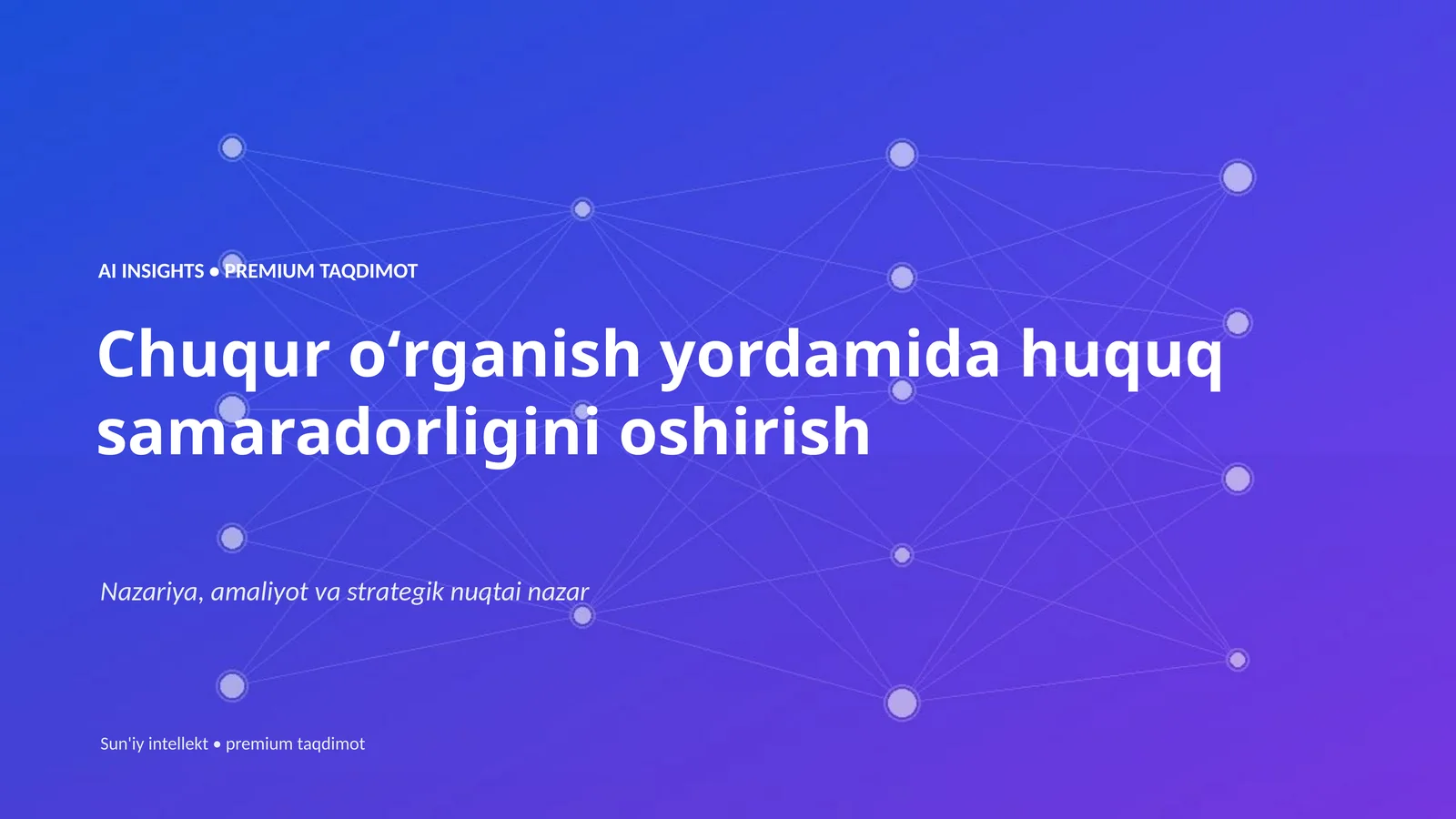 AI INSIGHTS • PREMIUM TAQDIMOT