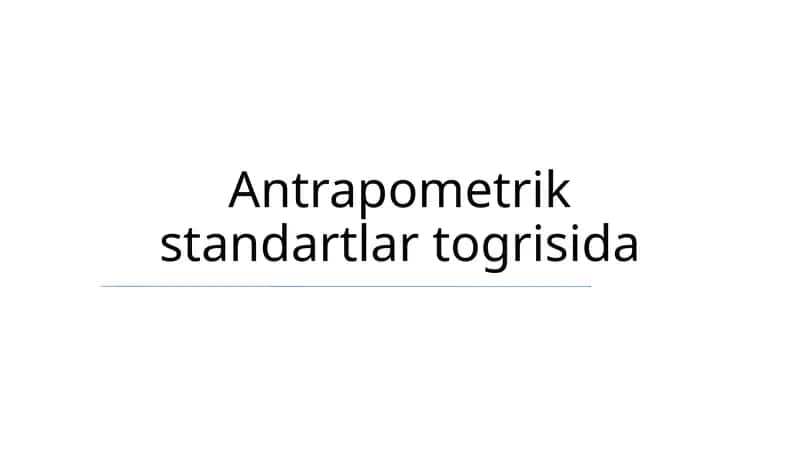 Antropometrik standartlar