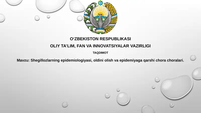 Shigellez: Epidemiologiya va Profilaktika