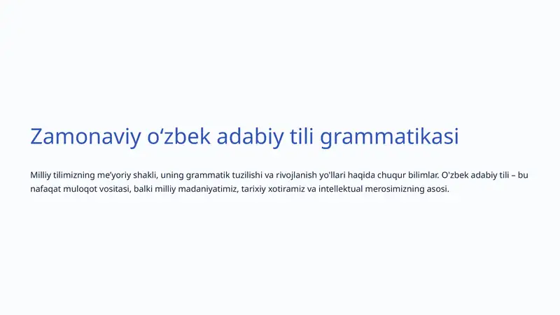Zamonaviy oʻzbek adabiy tili grammatikasi