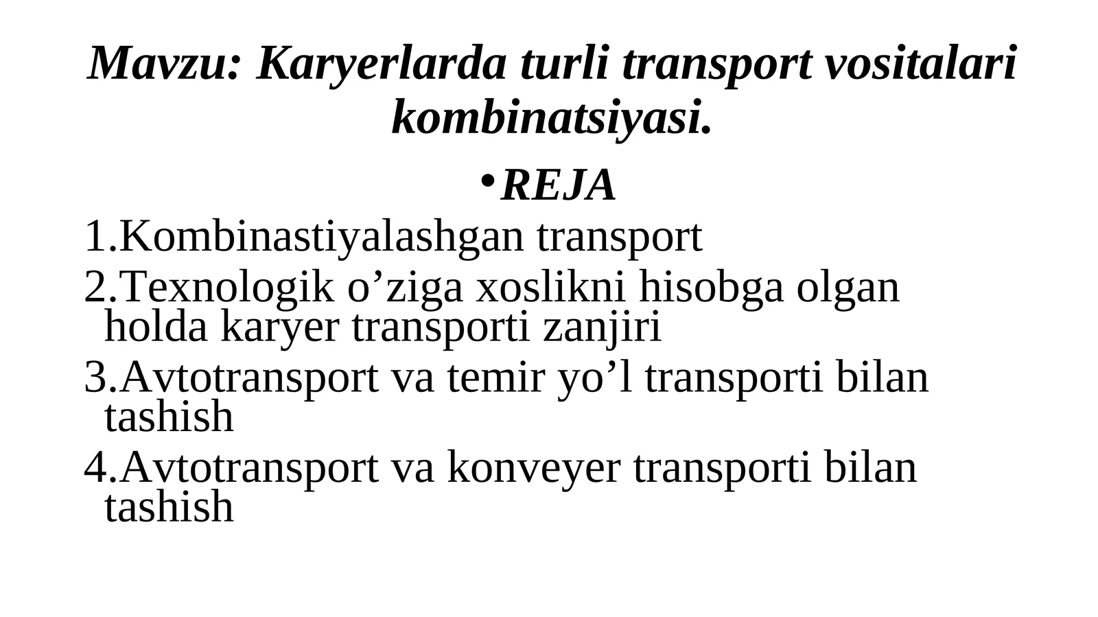Kombinastiyalashgan transport