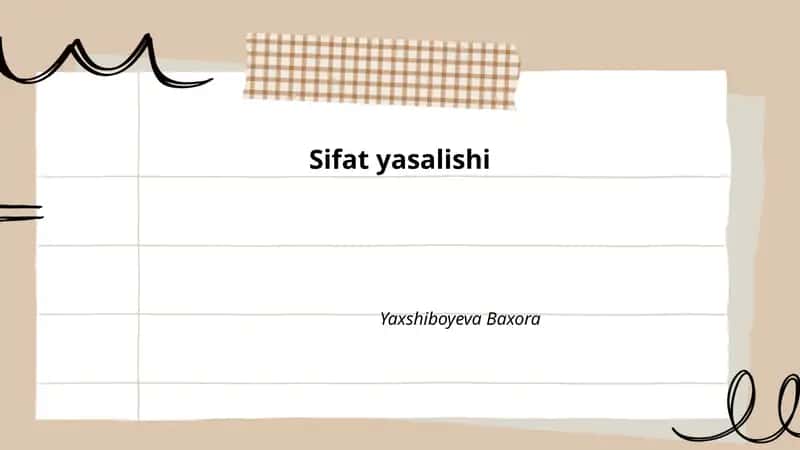Sifat yasalishi