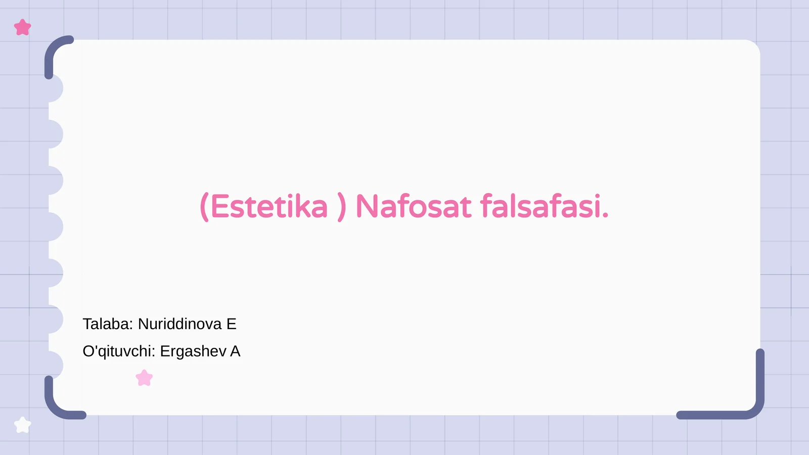 Estetika va Nafosat falsafasi