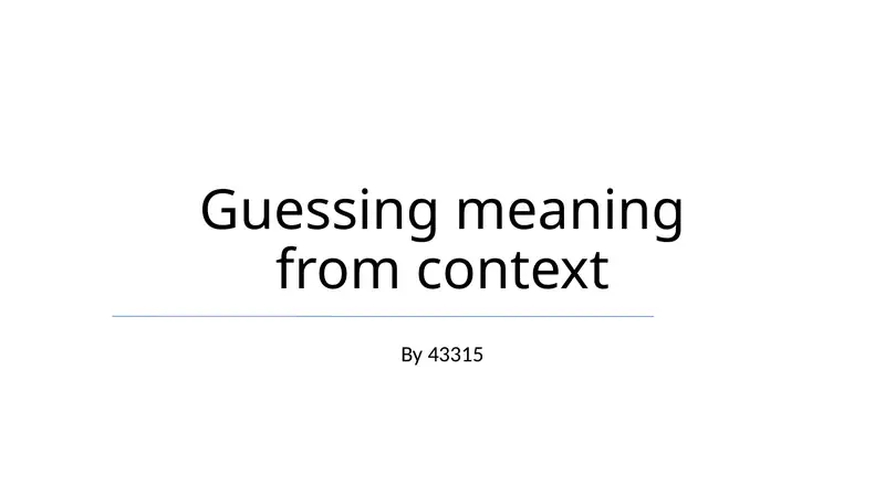Contextual Guessing