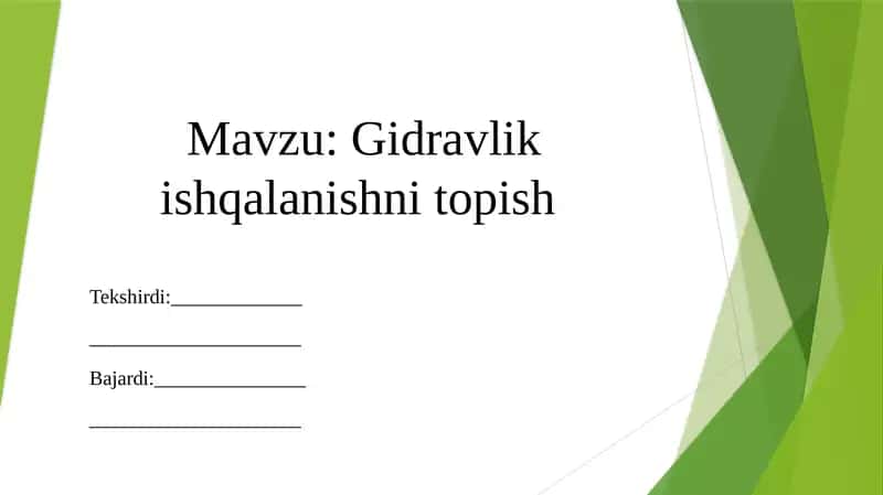 Gidravlikishqalanishnitopish