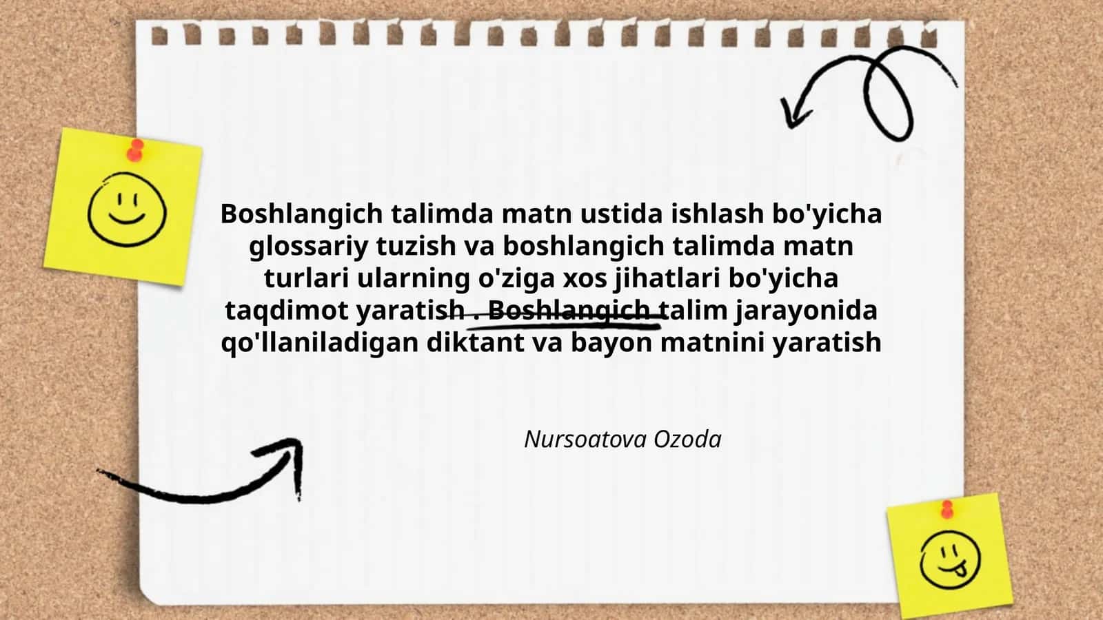 Boshlangich talimda matn ustida ishlash bo'yicha glossariy tuzish