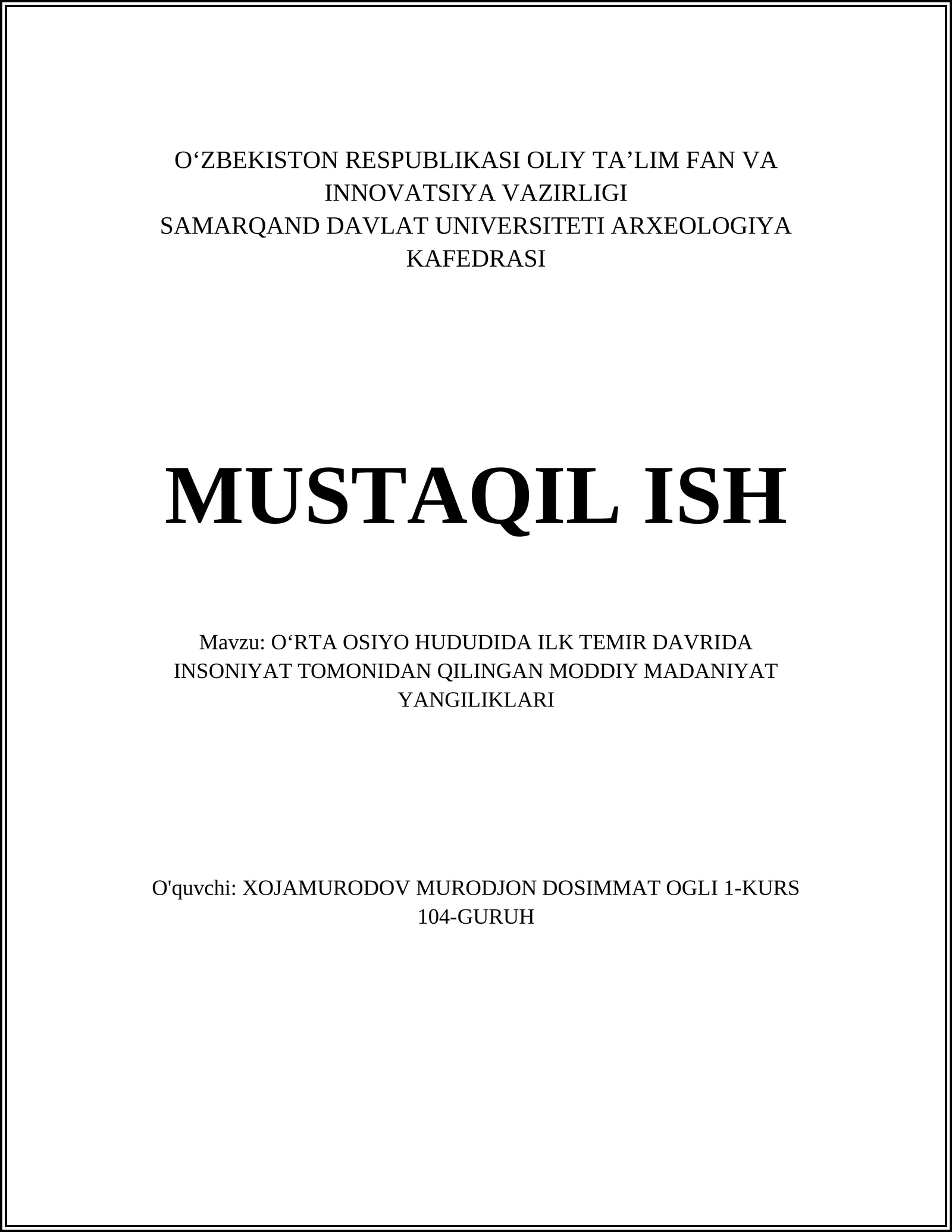Temir qurollarning paydo bo‘lishi