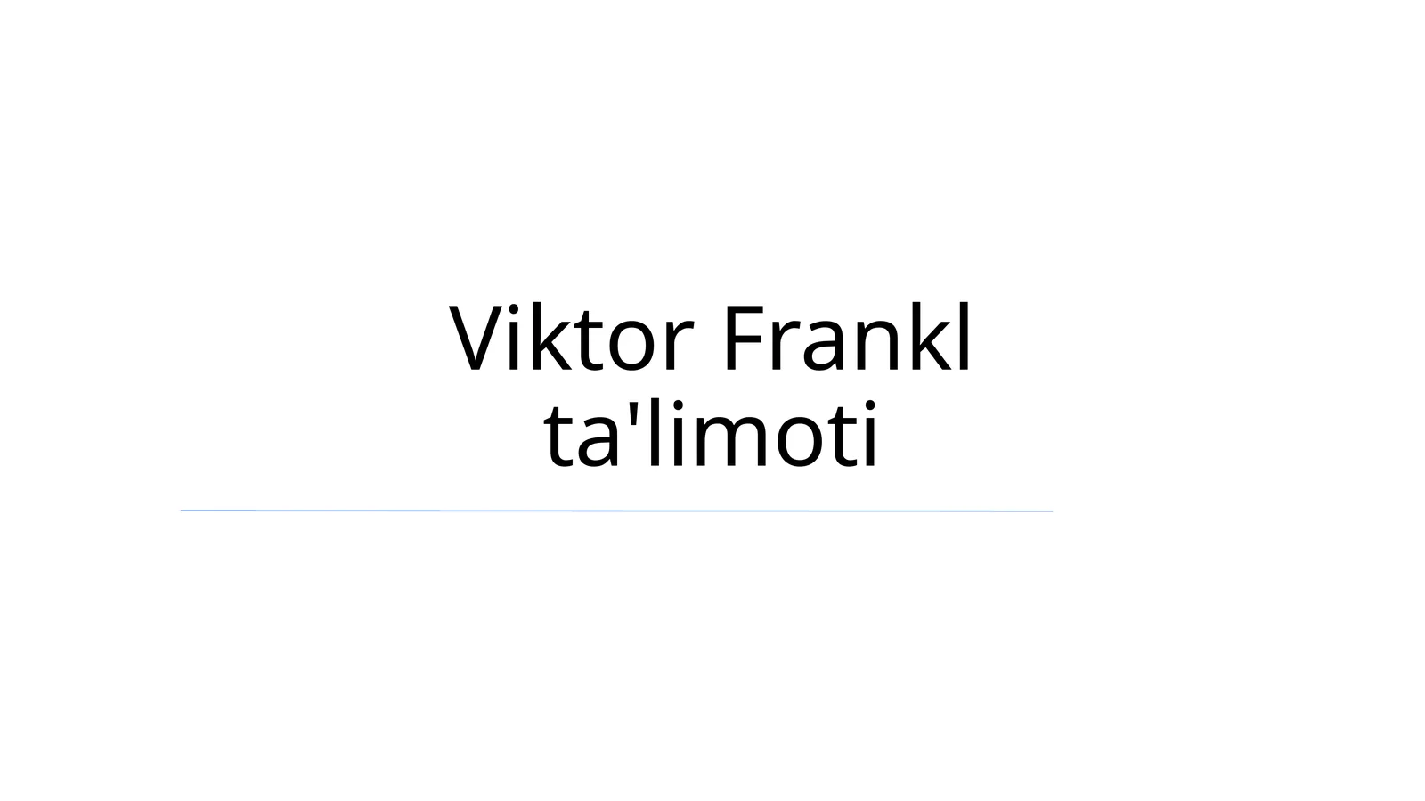 Viktor Frankl ta'limoti