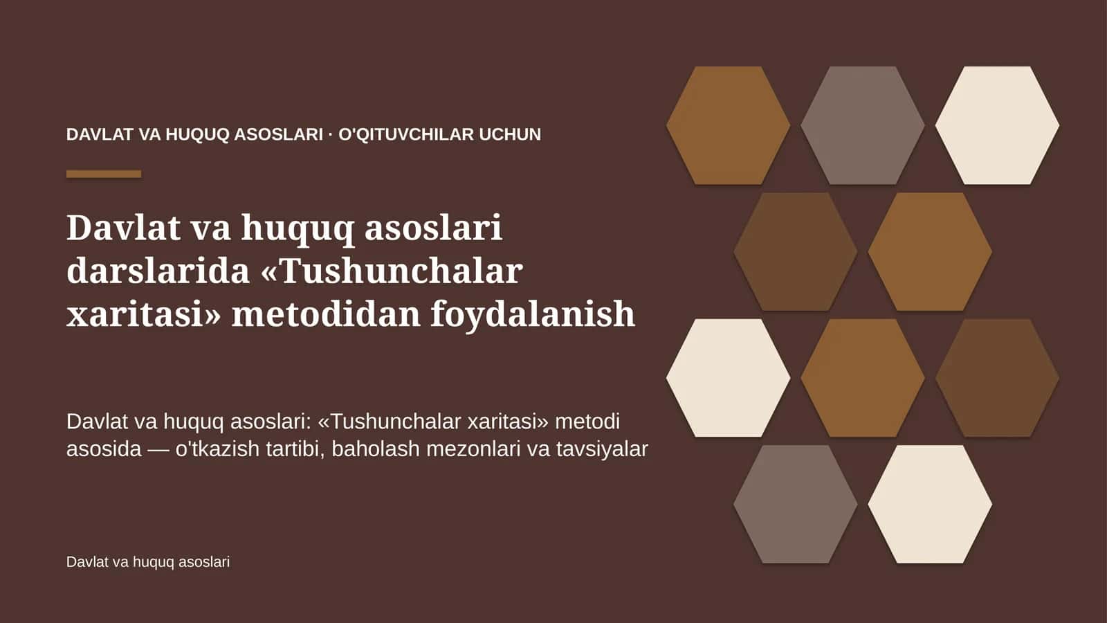 davlat va huquq asoslari darslarida tushunchalar xaritasi metodidan foydalanish 7702