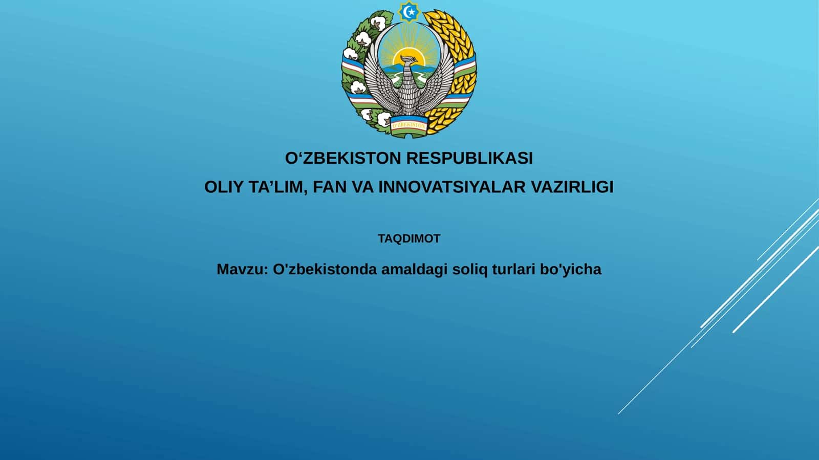 O'zbekistonda soliq turlari