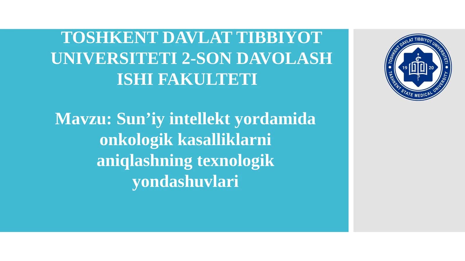Sun’iy intellekt yordamida onkologik kasalliklarni aniqlashning texnologik yondashuvlari