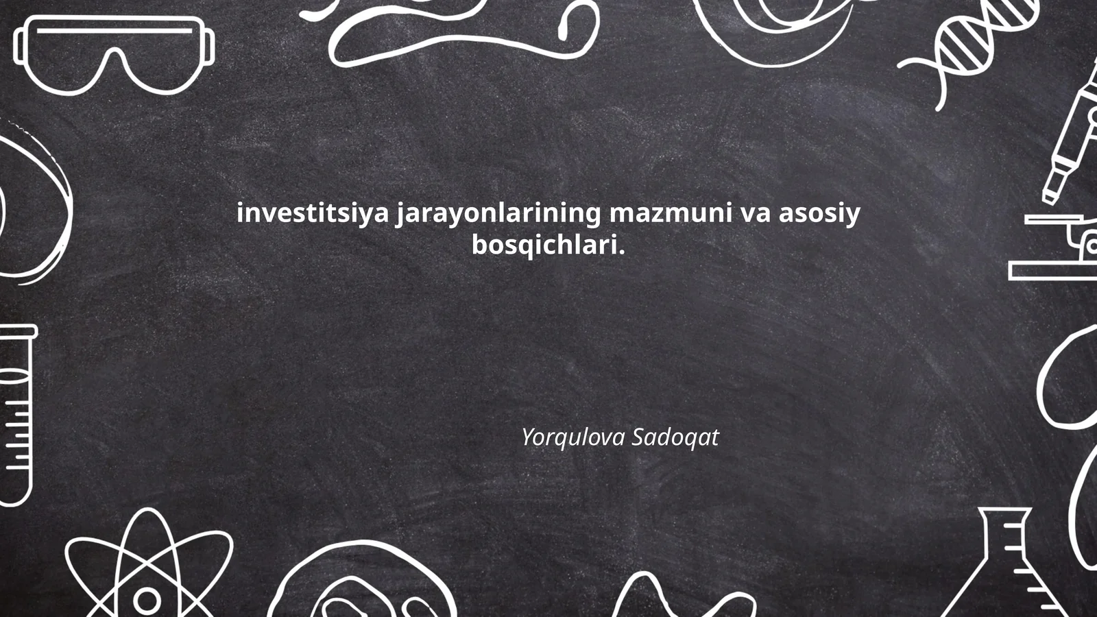 Investitsiya jarayonining mazmuni va asosiy bosqichlari