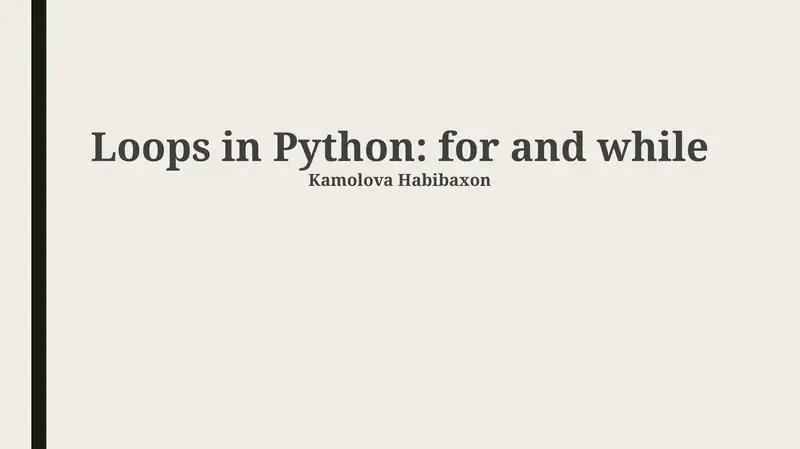 Loops in Python: for and while