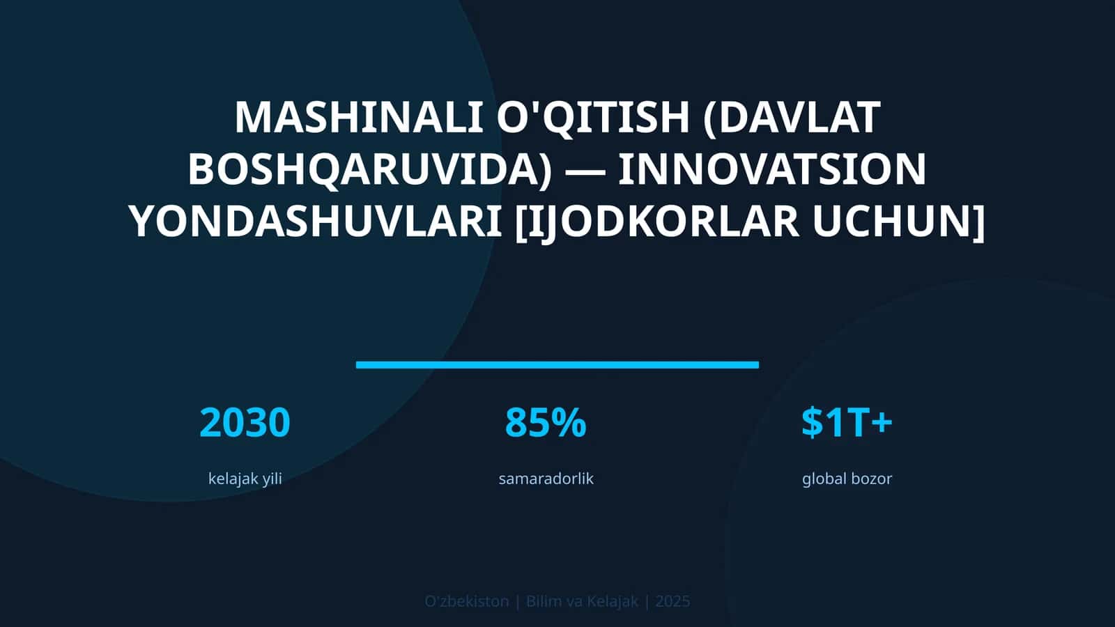 Mashinali o'qitish (davlat boshqaruvida) — innovatsion yondashuvlari [ijodkorlar uchun]