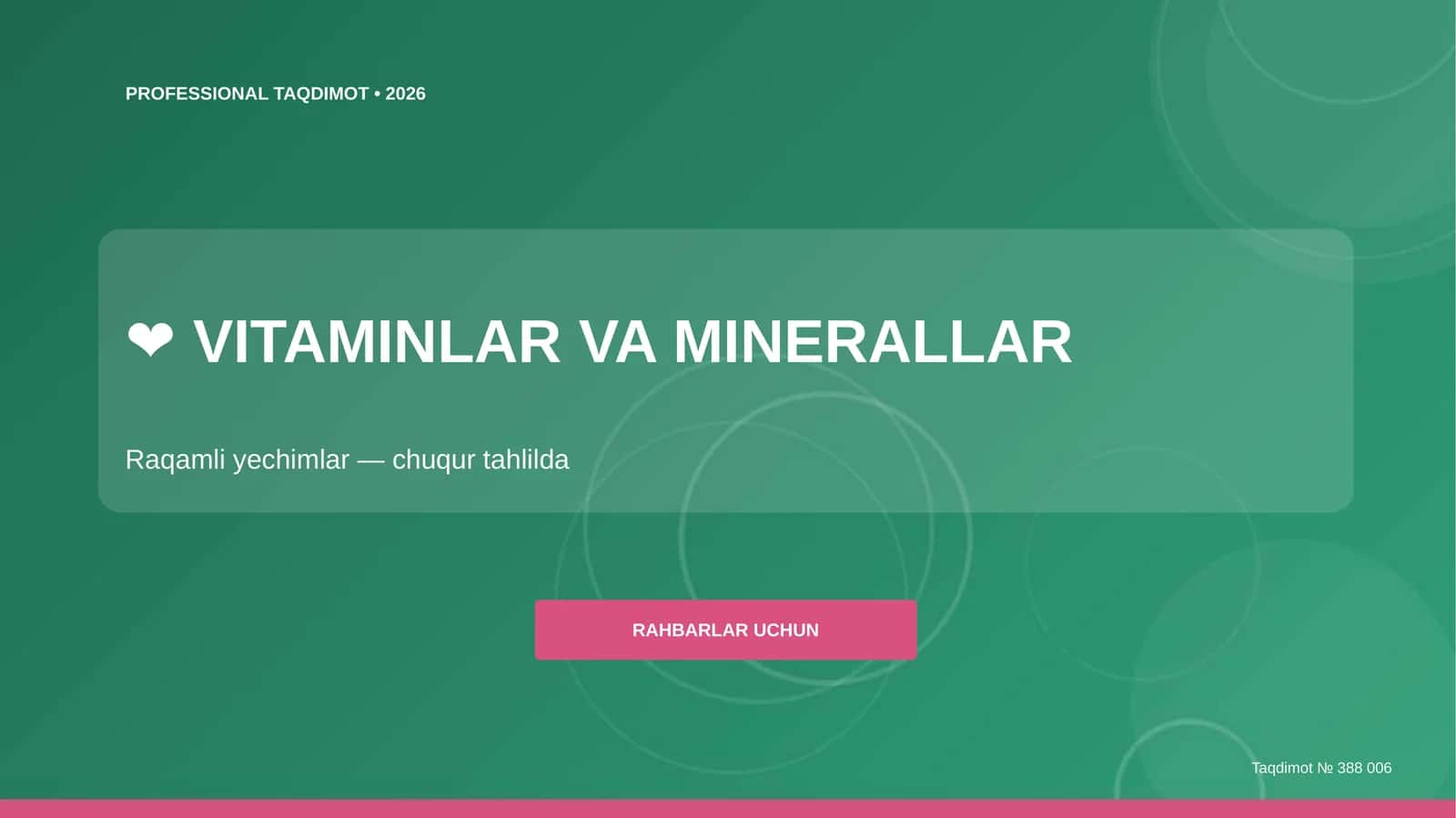 VITAMINLAR VA MINERALLAR