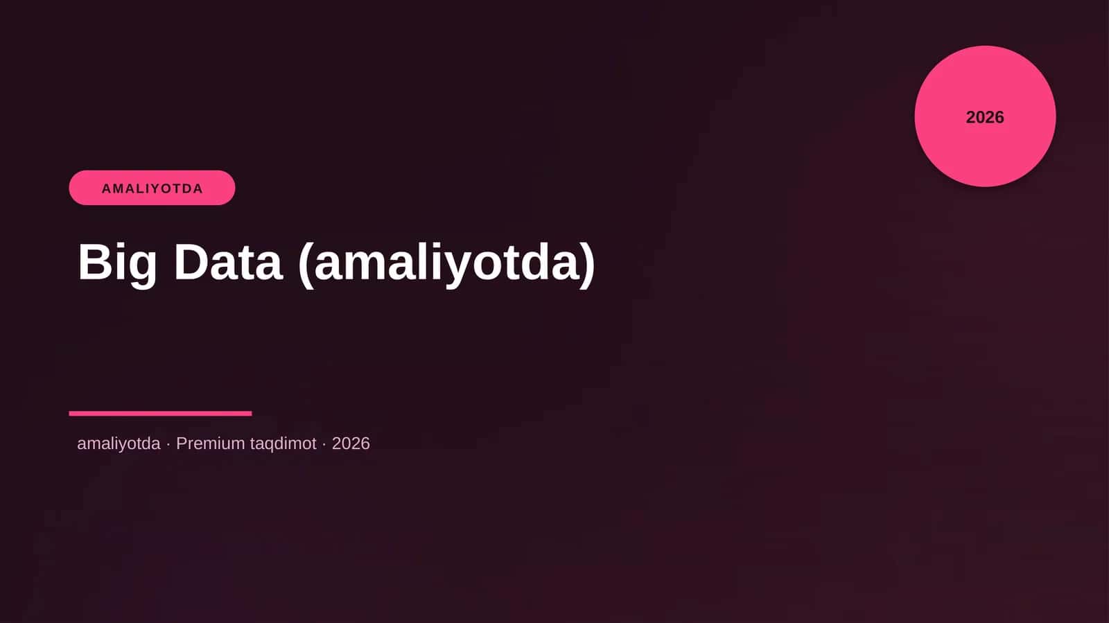 Big Data (amaliyotda)